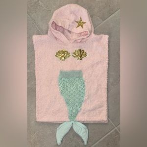 Baby Aspen 0-9 months pink/teal Mermaid Towel cover up